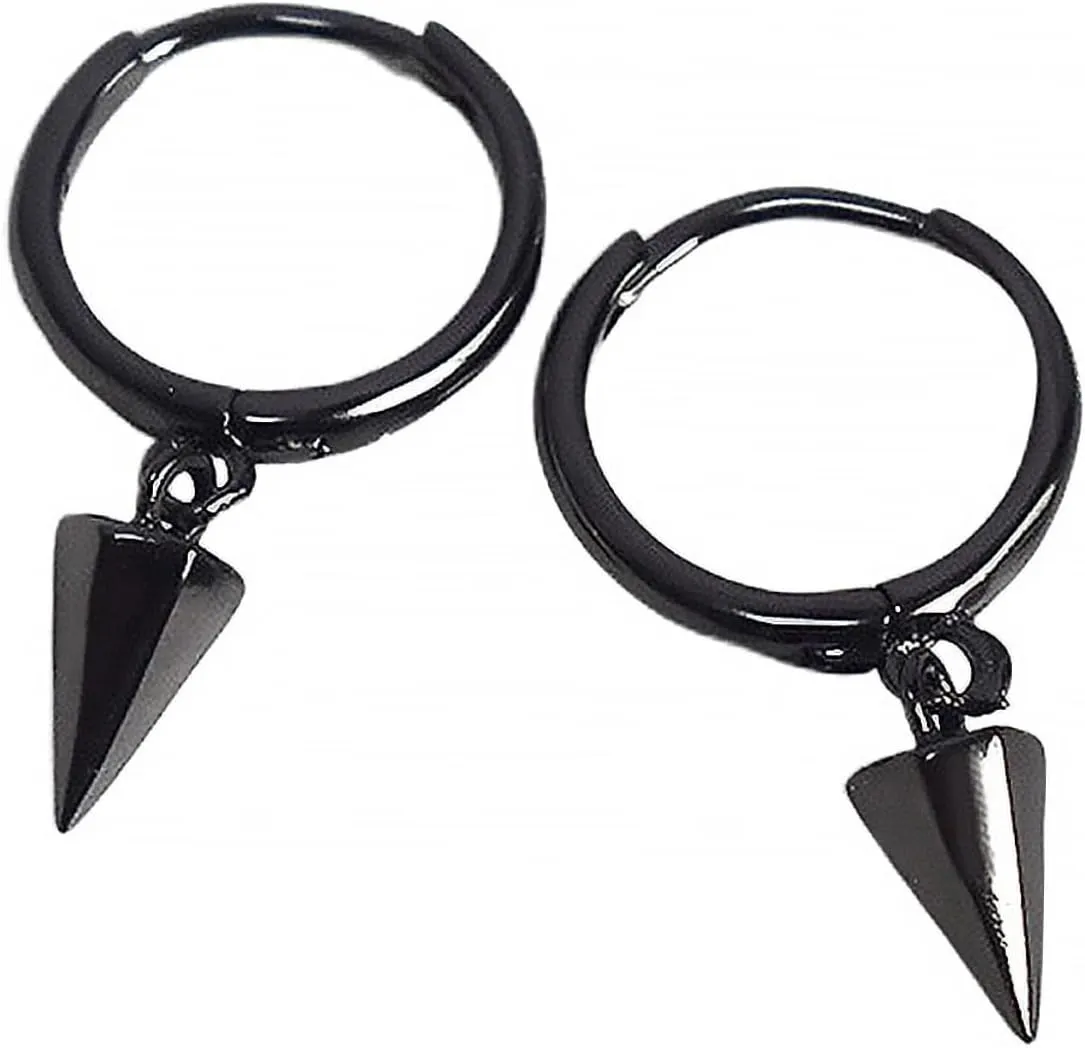 1Pair Silver Geometric Cone Ear Drops Earrings for Men Women Unique Minimalist Jewelry present for Family Friends Accent Outfit