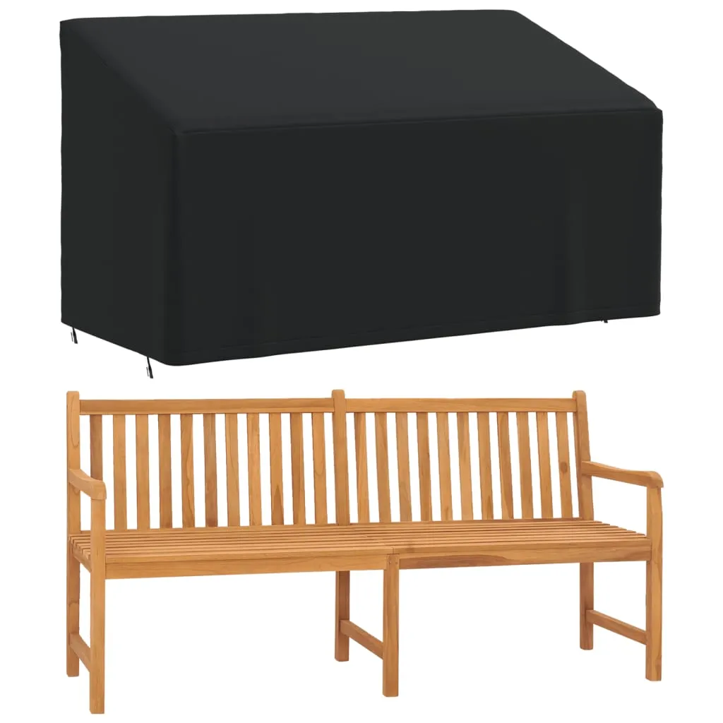 3-Seater Bench Cover Black 175x85x68/94 cm 420D Oxford