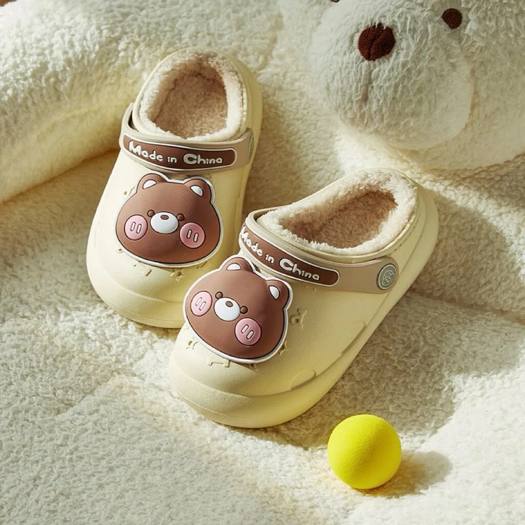 3D Cartoon Waterproof Plush Sandals