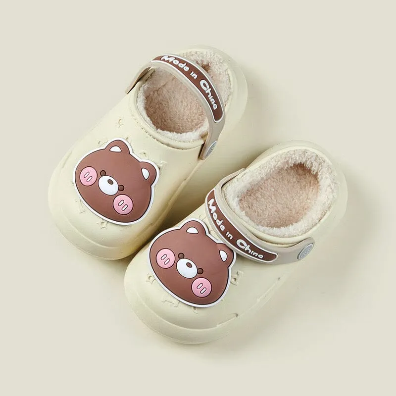 3D Cartoon Waterproof Plush Sandals