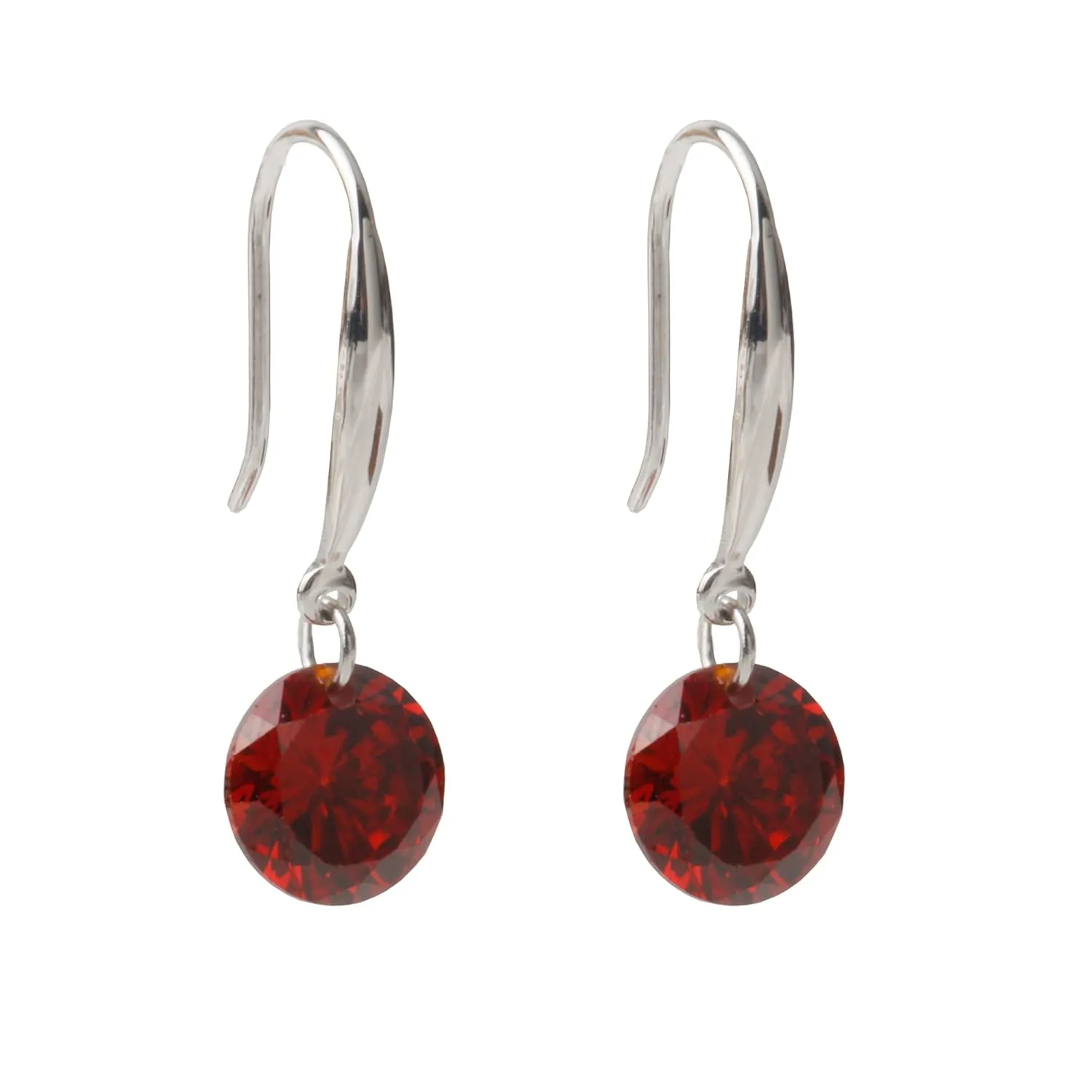 925 Sterling Silver 3ct Solitaire Cubic Zirconia Diamond Stone Dangle Earrings