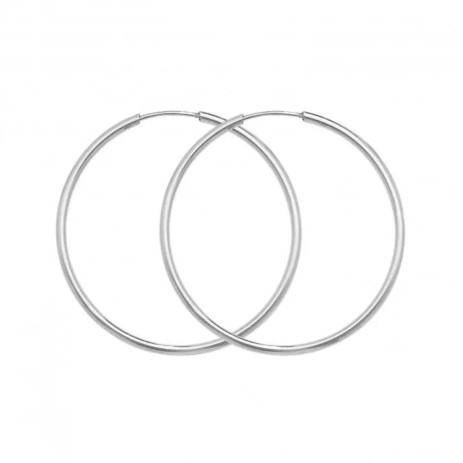 9ct White Gold 27mm Sleepers Earrings ES115W
