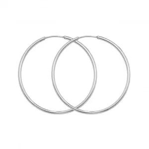 9ct White Gold 27mm Sleepers Earrings ES115W