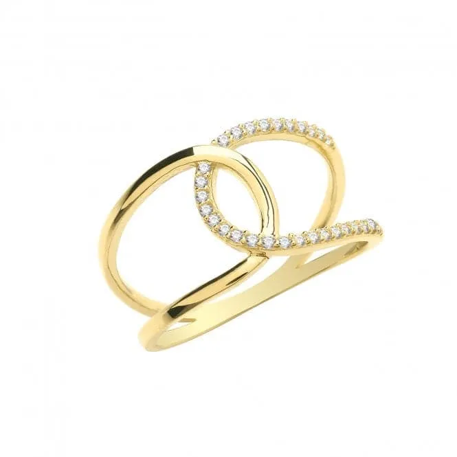 9ct Yellow Gold Zirconia Interlocking Ring RN1615