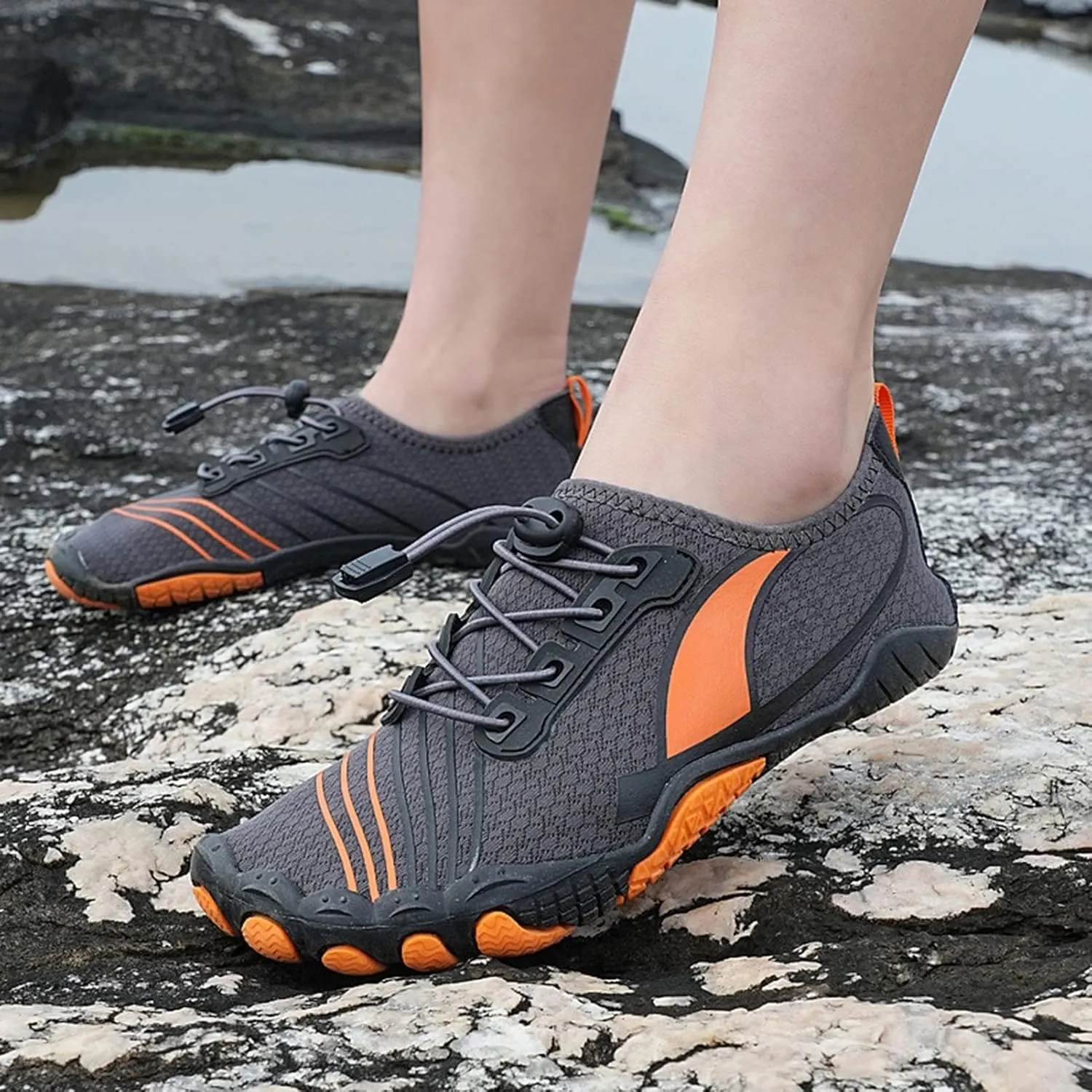 Adult Surf Swim Shoes,Outdoor Sport Lightweight Diving Aqua Water Shoes Men,Summer Quick-Dry Soft Non-Slip Hiking Training Barefoot Shoes Women,Unisex,with Draining Hole