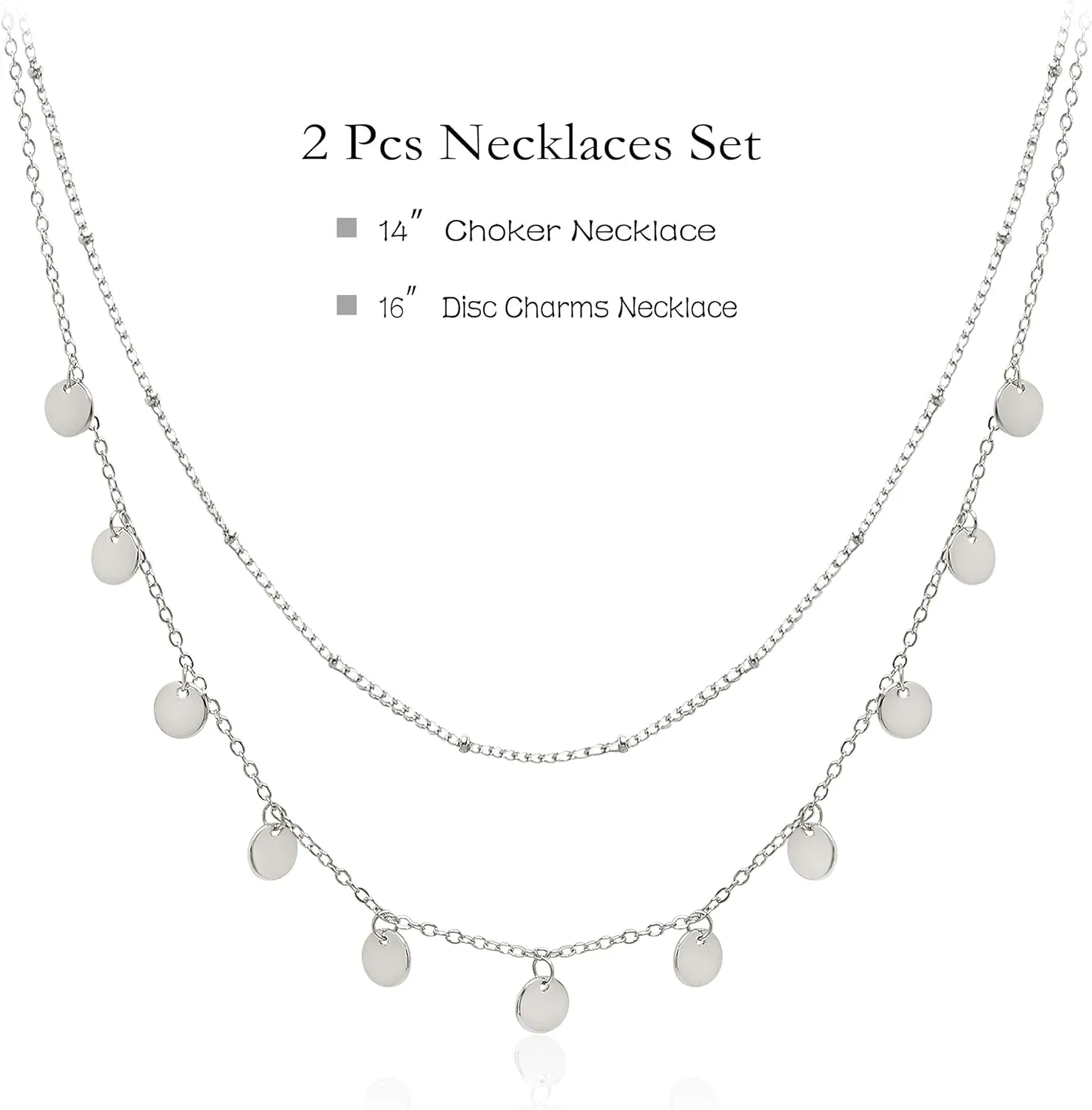 Aisansty Dainty Layered Choker Necklaces Handmade Coin Tube Star Pearl Pendant Multilayer Adjustable Layering Chain Gold Plated Necklaces Set for Women