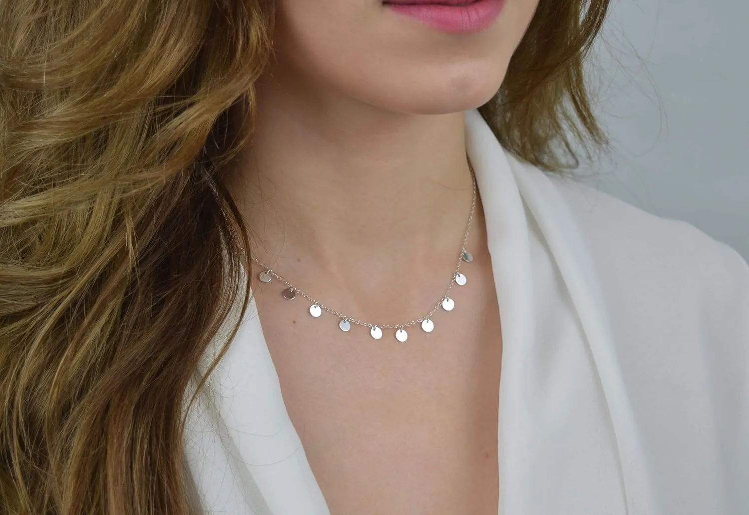 Aisansty Dainty Layered Choker Necklaces Handmade Coin Tube Star Pearl Pendant Multilayer Adjustable Layering Chain Gold Plated Necklaces Set for Women