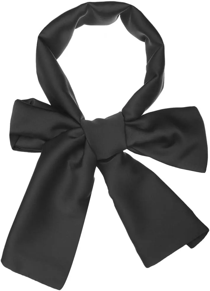 Allegra K Skinny Silky Solid Color Long Scarves Waistband Neck Wraps for Women