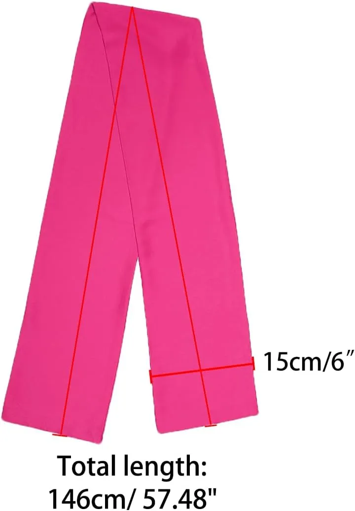 Allegra K Skinny Silky Solid Color Long Scarves Waistband Neck Wraps for Women