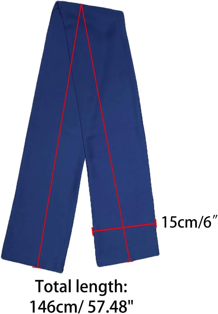 Allegra K Skinny Silky Solid Color Long Scarves Waistband Neck Wraps for Women