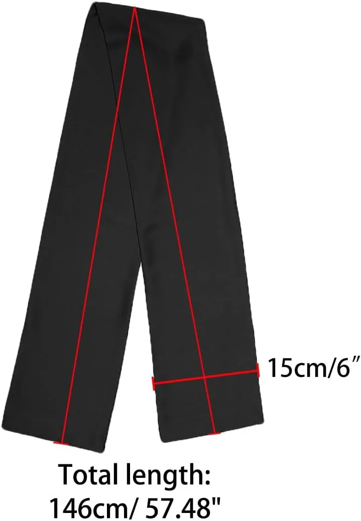 Allegra K Skinny Silky Solid Color Long Scarves Waistband Neck Wraps for Women