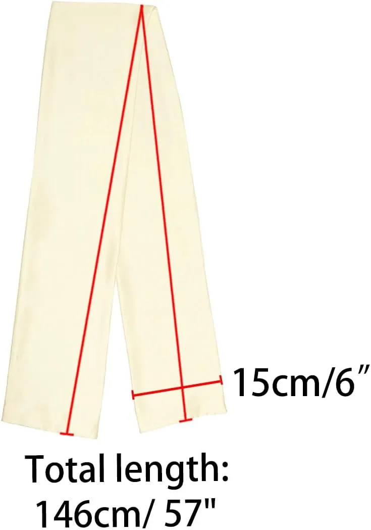 Allegra K Skinny Silky Solid Color Long Scarves Waistband Neck Wraps for Women