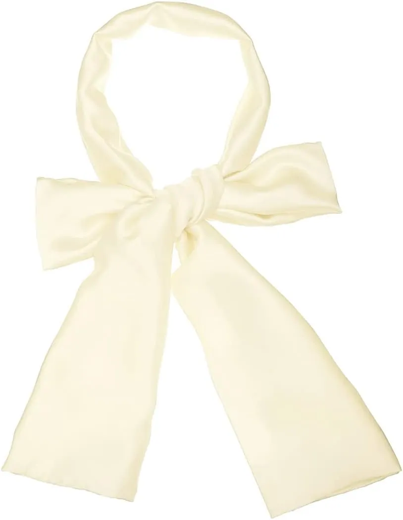 Allegra K Skinny Silky Solid Color Long Scarves Waistband Neck Wraps for Women