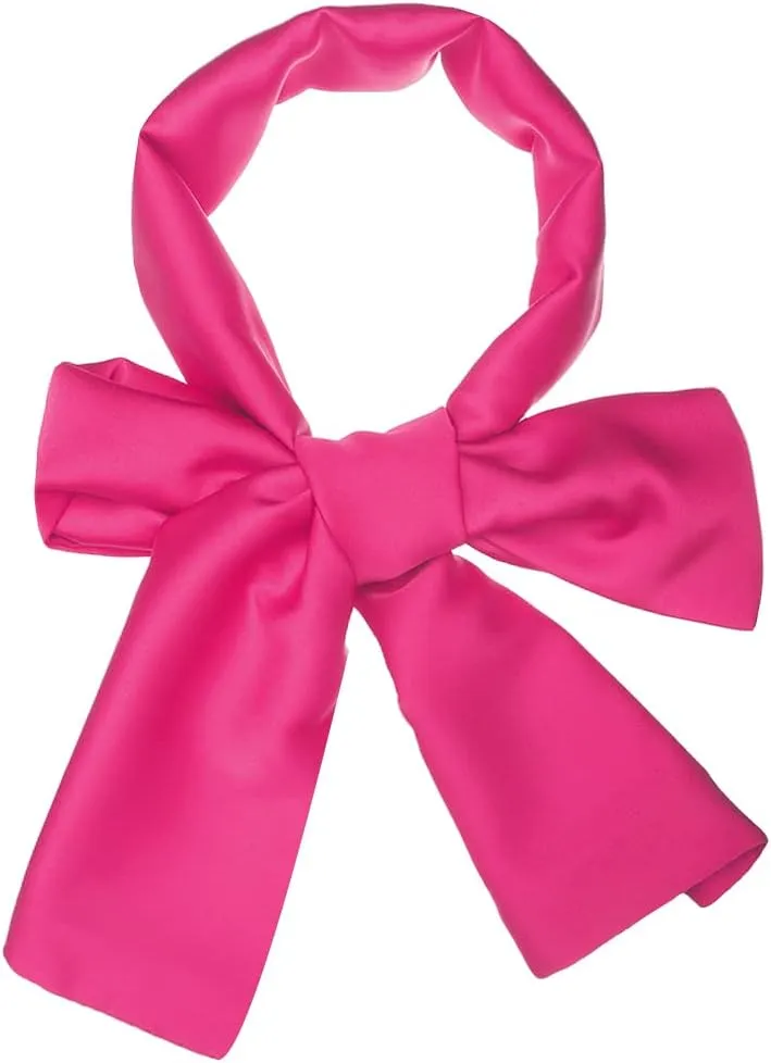 Allegra K Skinny Silky Solid Color Long Scarves Waistband Neck Wraps for Women
