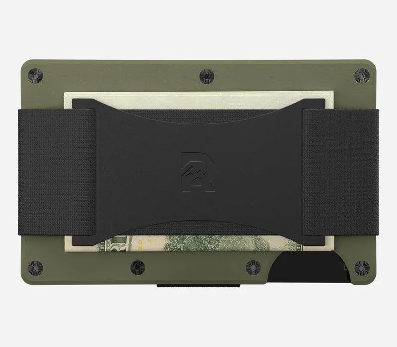 Aluminum | Matte Olive Minimalist Wallet - Cash Strap