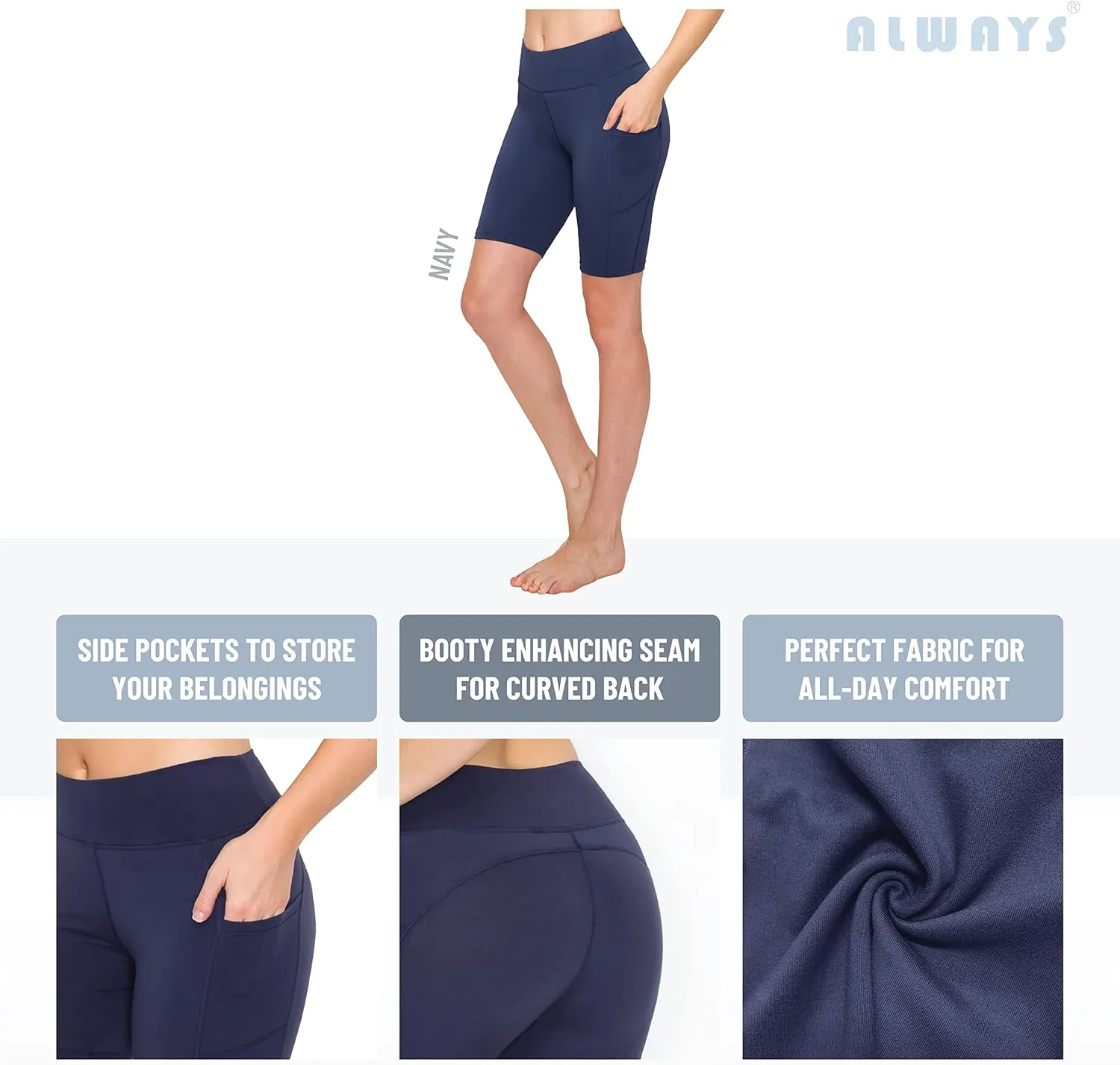 ALWAYS Women's Super Soft Biker Shorts - 3" / 5" / 8" High Waisted Yoga Running Dance Spandex Shorts