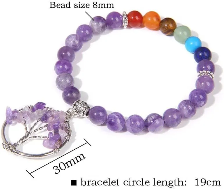 Angel Wing Charm Bracelet Women Natural Multi Color Semiprecious Beads Bangle Gorgeous Hand Make Friendship Bracelet Jewelry - ( Metal Color: 7; Length: 23cm )