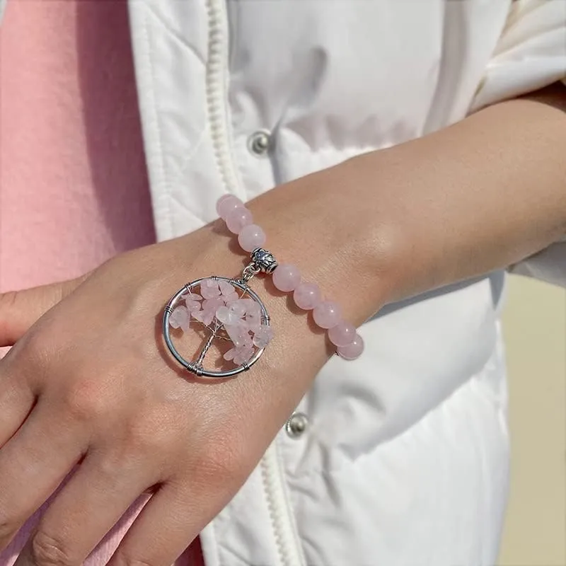 Angel Wing Charm Bracelet Women Natural Multi Color Semiprecious Beads Bangle Gorgeous Hand Make Friendship Bracelet Jewelry - ( Metal Color: 7; Length: 23cm )