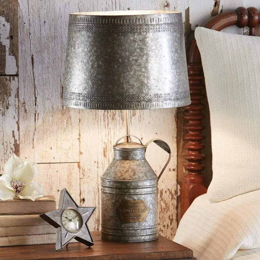 Antique Milk Can w/Tin Shade