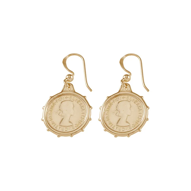 ANTIQUE THREEPENCE HOOK EARRINGS