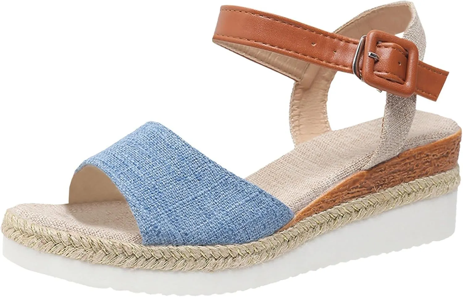 Arch Support Sandals for Women 2025 Orthopedic Comfortable Walking Espadrilles Woven Open Toe Slip On Wedges Sandal Summer Dressy Ankle Strap Platform Beach Casual Outdoor Fashion Orthopedic Footwear