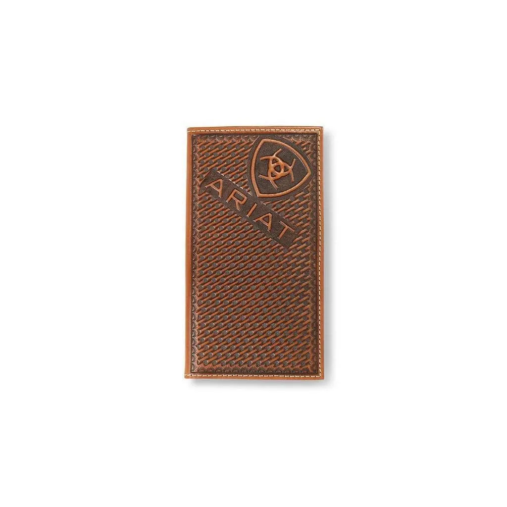 Ariat M&F Men's Rodeo Sunburst Basketweave Brown Wallet