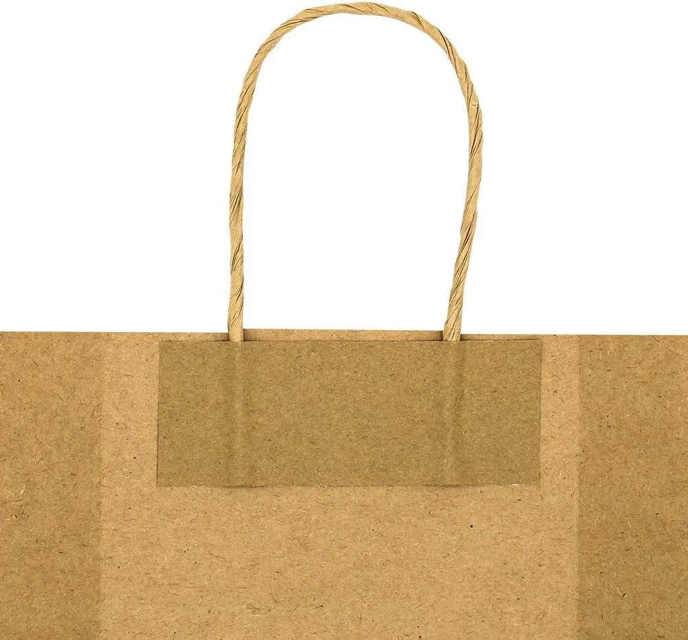 bagmad 100 Pack 5.25x3.25x8 inch Small Green Kraft Paper Bags with Handles Bulk, Gift Bags, Craft Grocery Shopping Retail Party Favors Wedding Business Sacks (Dark Green, 100pcs)