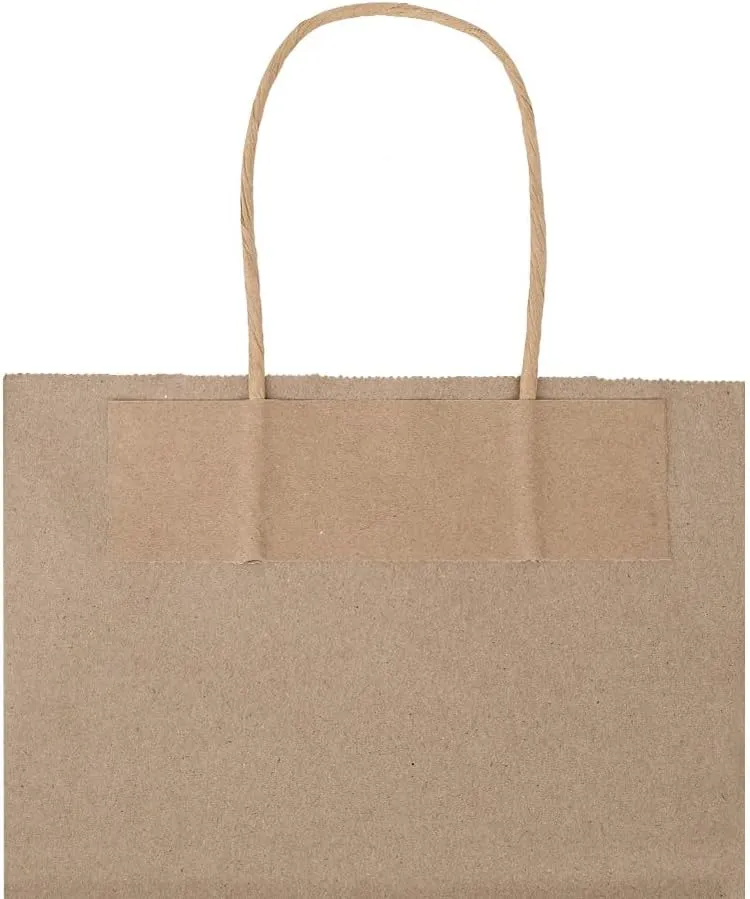 bagmad 50 Pack 8x4.75x10 Inch Medium Blue Kraft Paper Bags with Handles Bulk, Gift Bags, Craft Grocery Shopping Retail Party Favors Wedding Business Sacks (Blue, 50pcs)