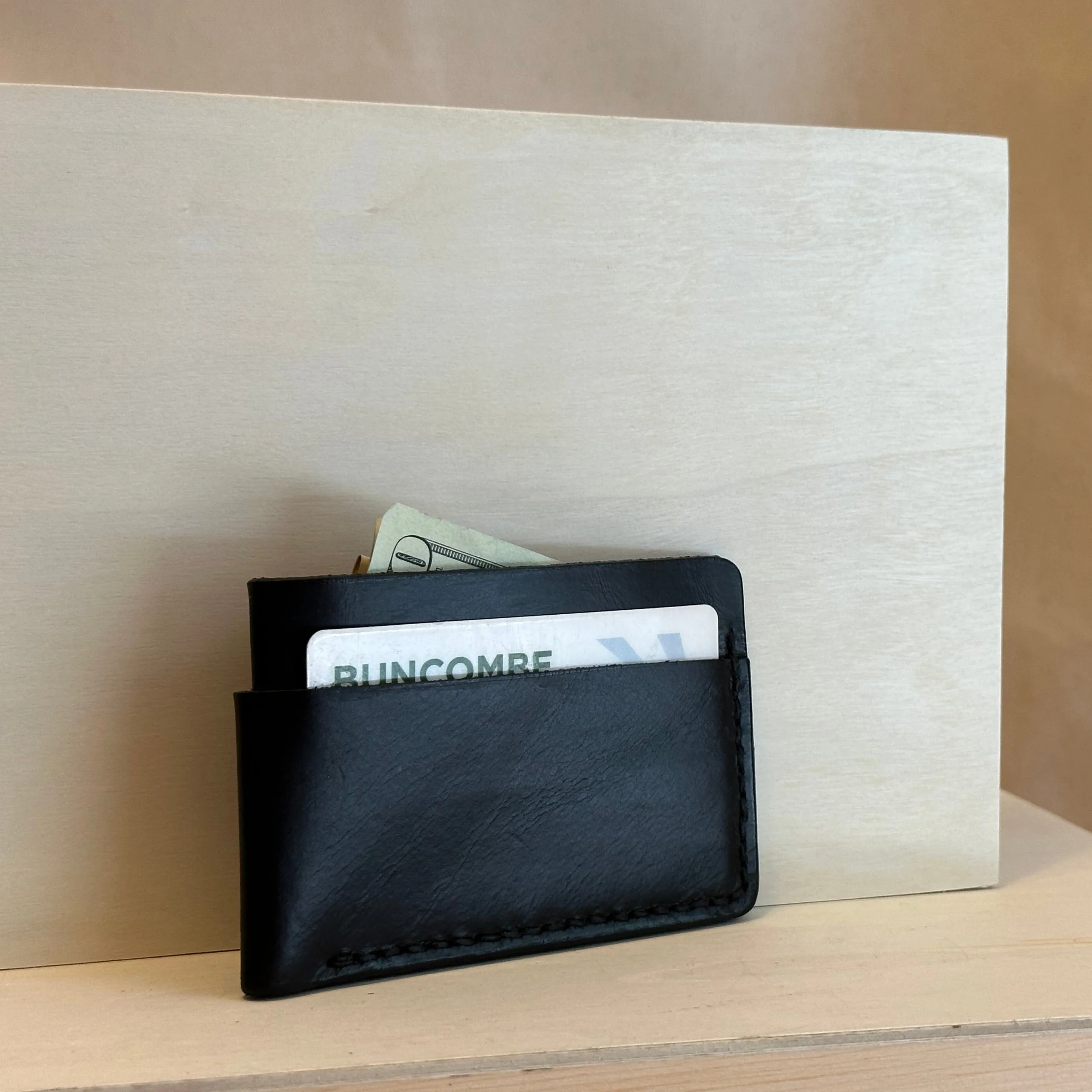 Black Horizontal Leather Card Wallet