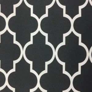 Black White Moroccan Print Indoor Outdoor Fabric