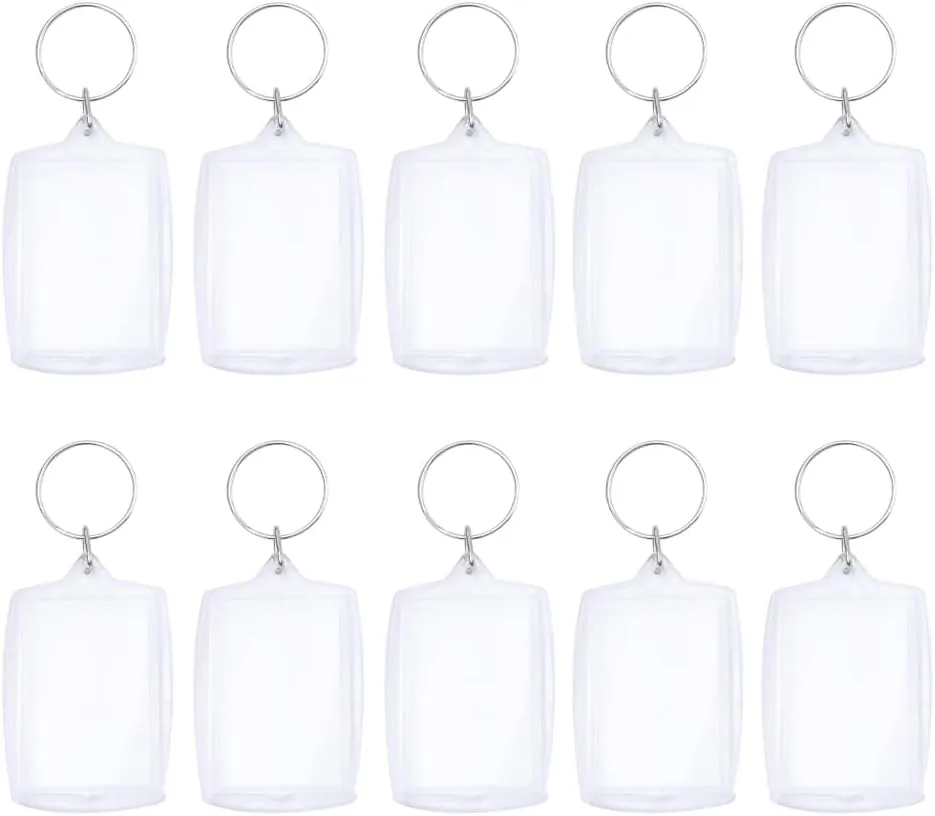 Blank Photo Clear Keychains Bulk Custom Personalized Keychain Picture Frame Clear Acrylic Keychain Blanks Rectangle Photo Holder Keychain Picture Frame Blank Keyring Bulk Photos Insert Keychain