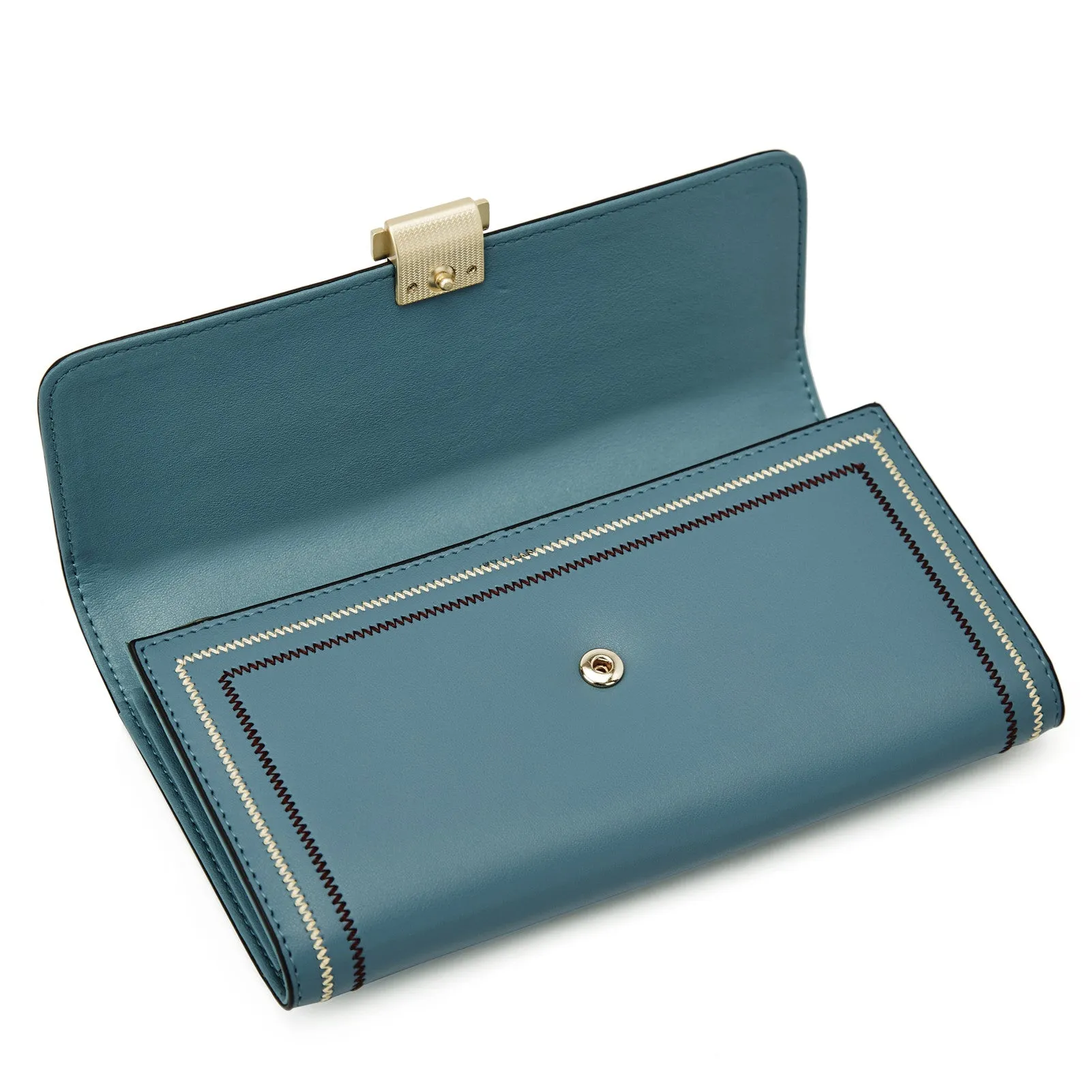 BOSTANTEN Womens Wallet Large Capacity Cash Clutch Purse with Buckle Credit Cards Holder