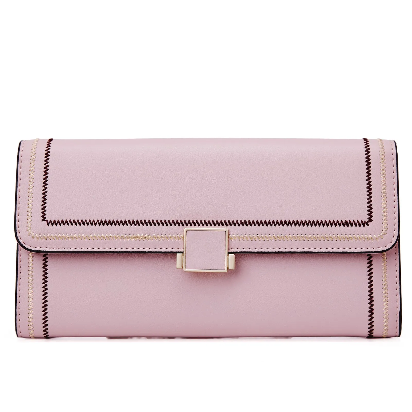 BOSTANTEN Womens Wallet Large Capacity Cash Clutch Purse with Buckle Credit Cards Holder