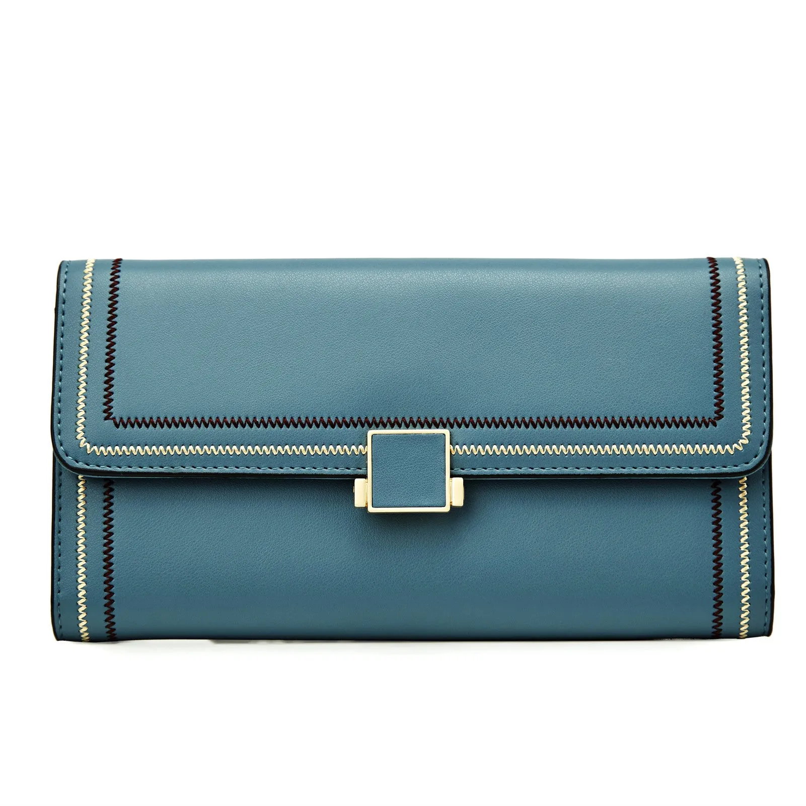 BOSTANTEN Womens Wallet Large Capacity Cash Clutch Purse with Buckle Credit Cards Holder