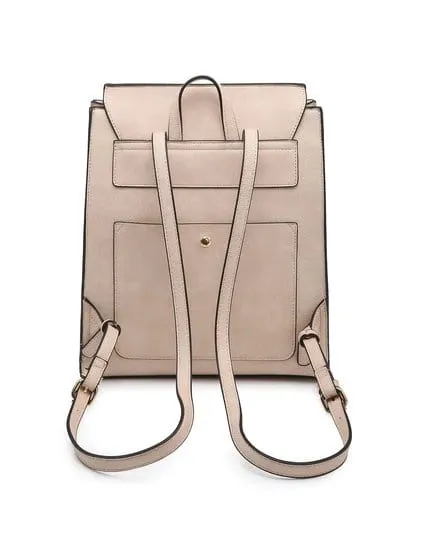 BP1967 Structured Flapover Backpack w/ Tassel