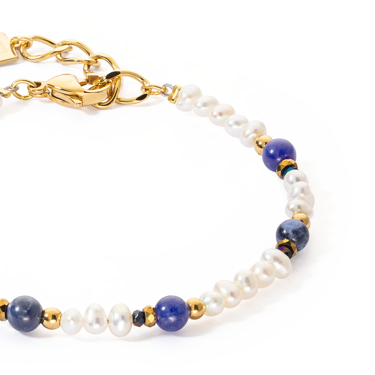 Bracelet Flow Freshwater Pearls & Sodalite gold