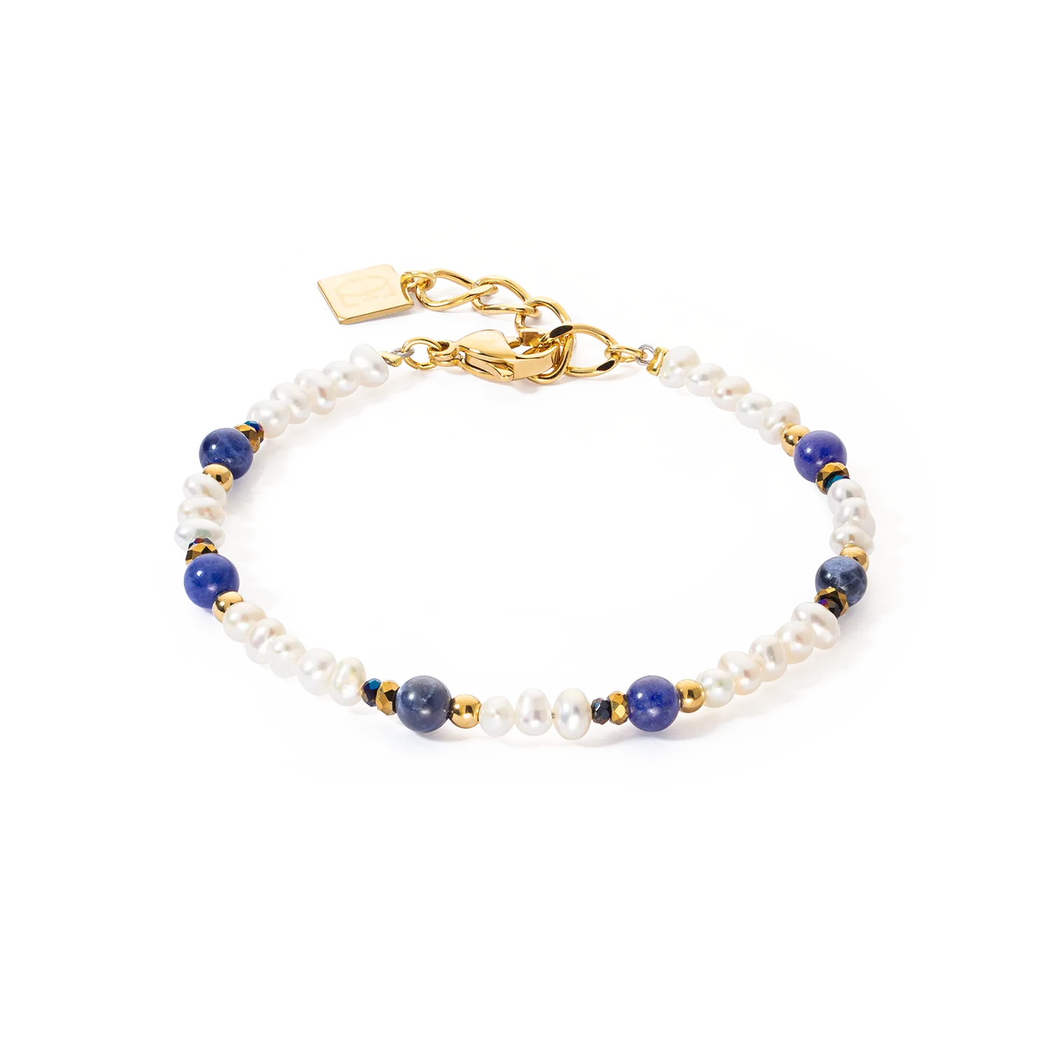 Bracelet Flow Freshwater Pearls & Sodalite gold