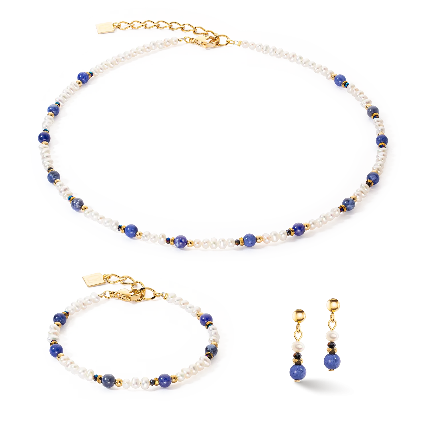 Bracelet Flow Freshwater Pearls & Sodalite gold