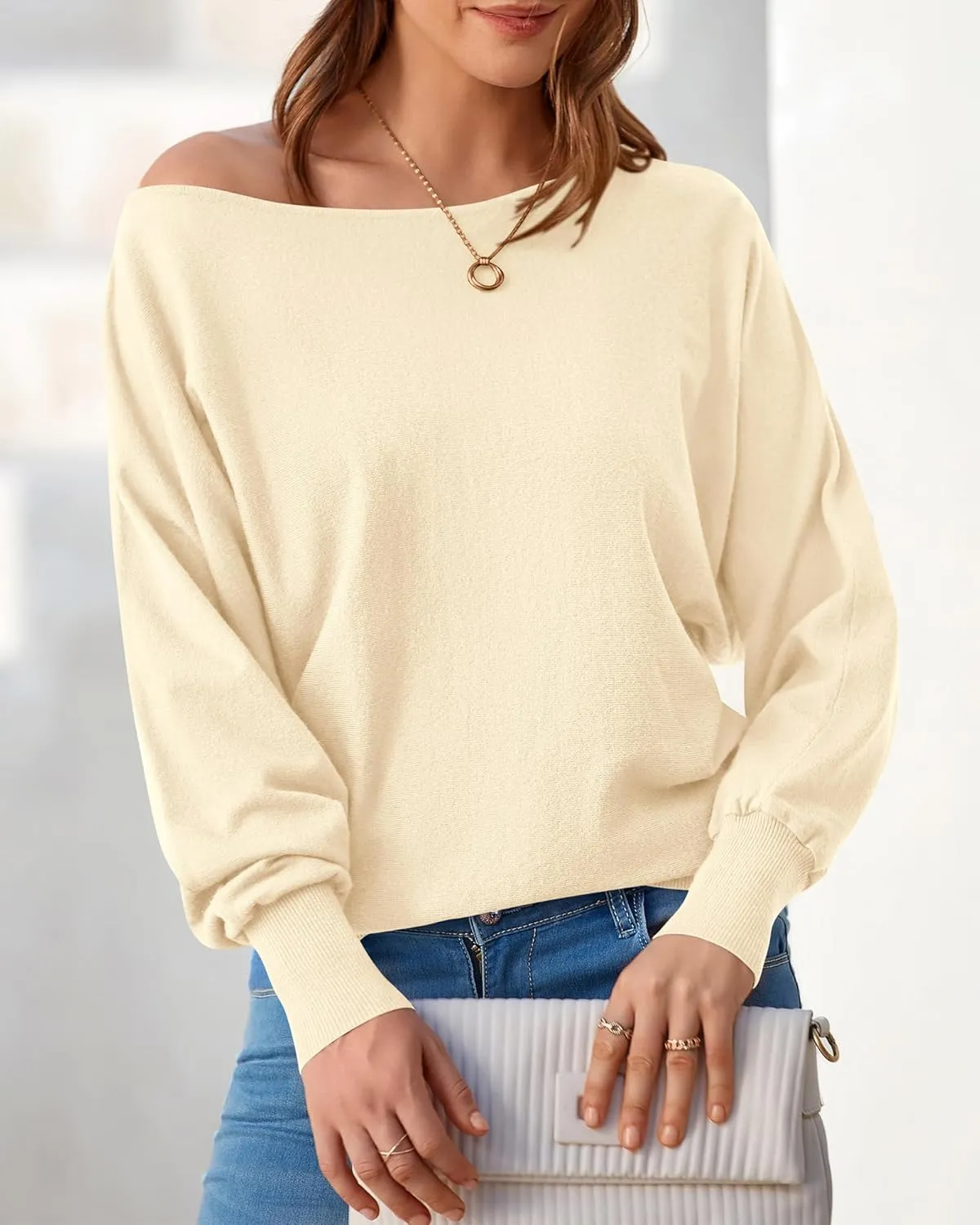 BTFBM Womens Trendy Off Shoulder Sweater 2025 Fall Long Sleeve Casual Loose Tunics Asymmetrical Pullover Going Out Tops
