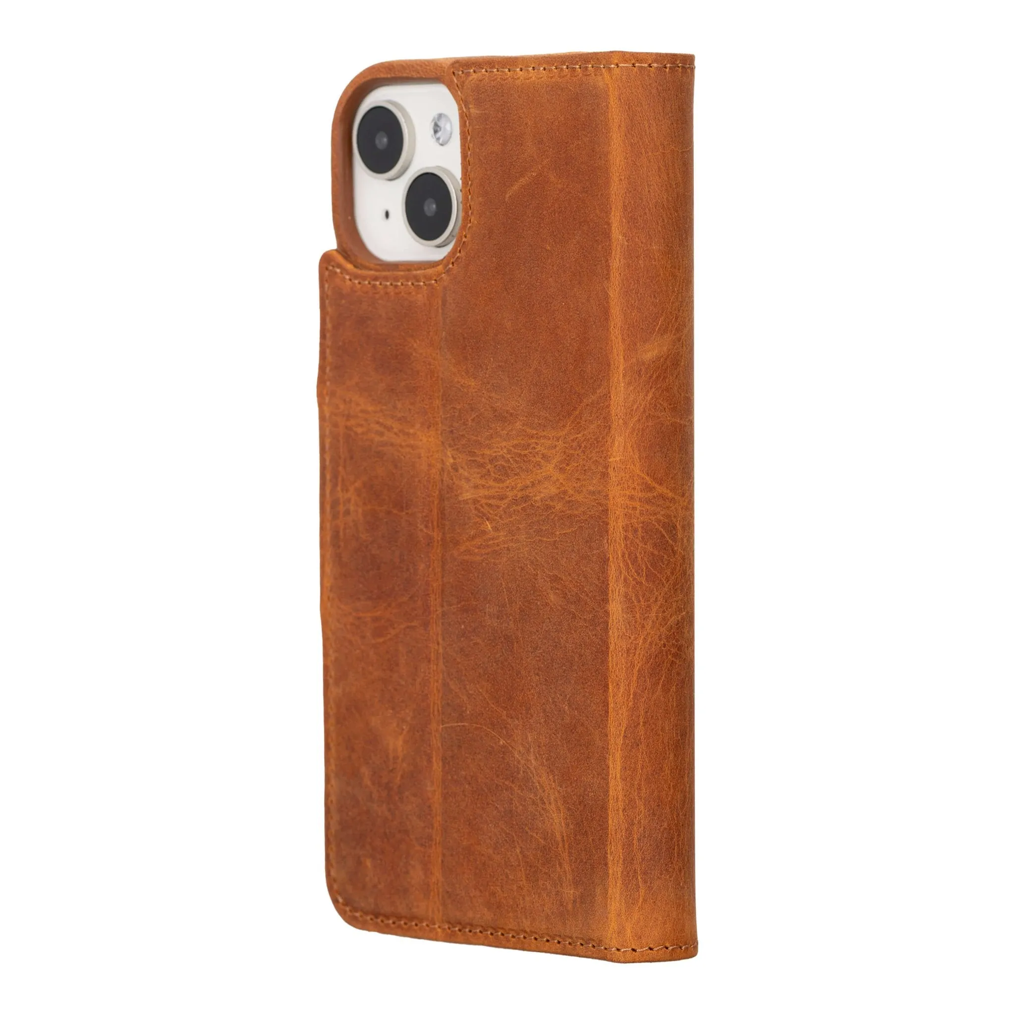 Burkley iPhone 15 Plus Wallet Case, Golden Brown