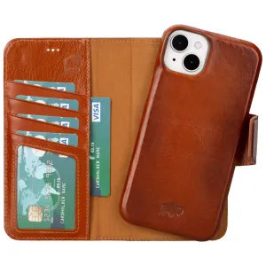 Burkley iPhone 16 Plus Wallet Case, Burnished Tan