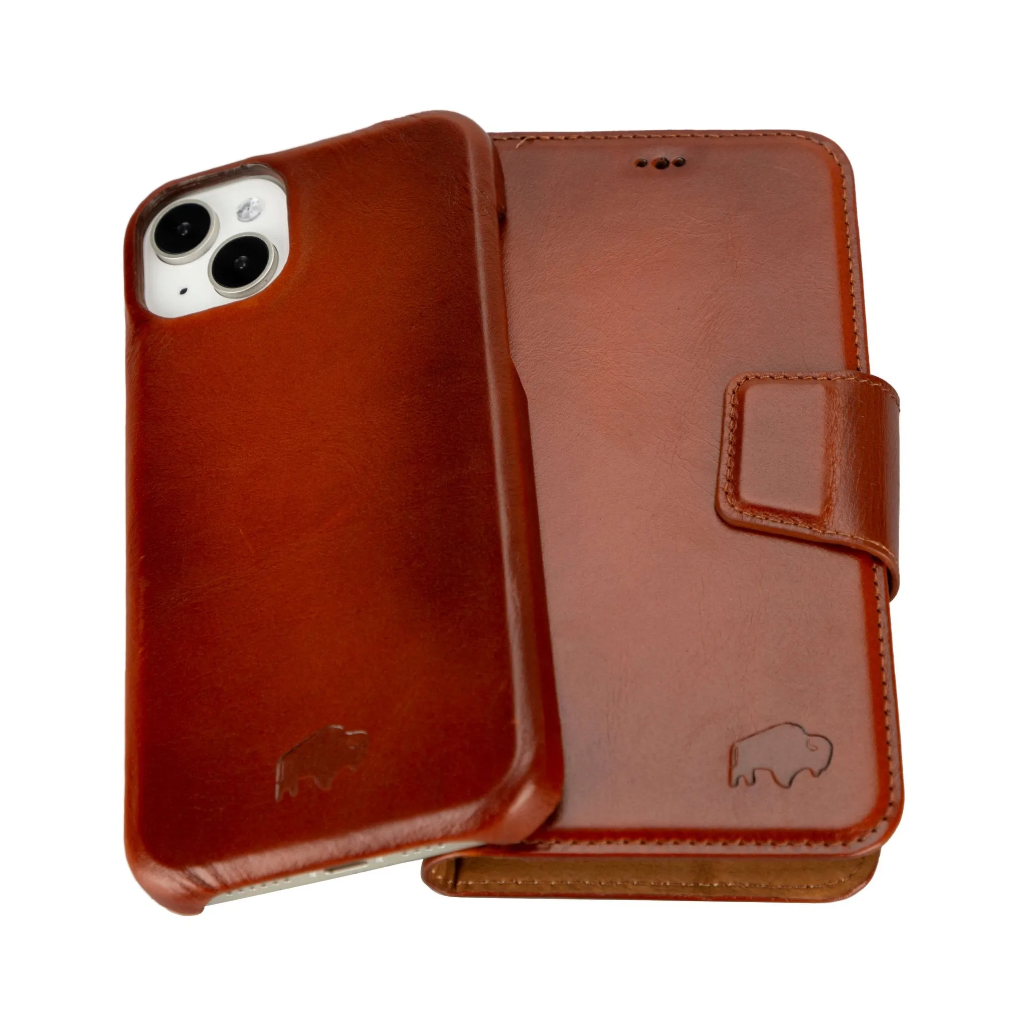 Burkley iPhone 16 Plus Wallet Case, Burnished Tan