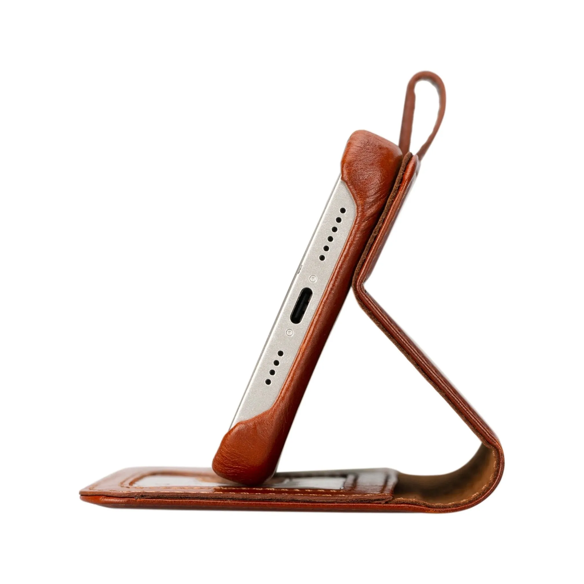Burkley iPhone 16 Plus Wallet Case, Burnished Tan