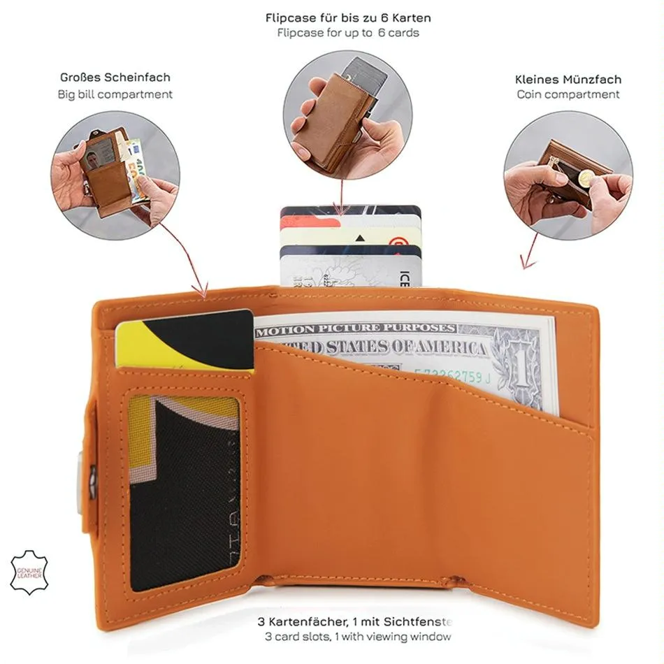Carbon Fiber Rfid Zipper Card Holder - Sleek and Secure