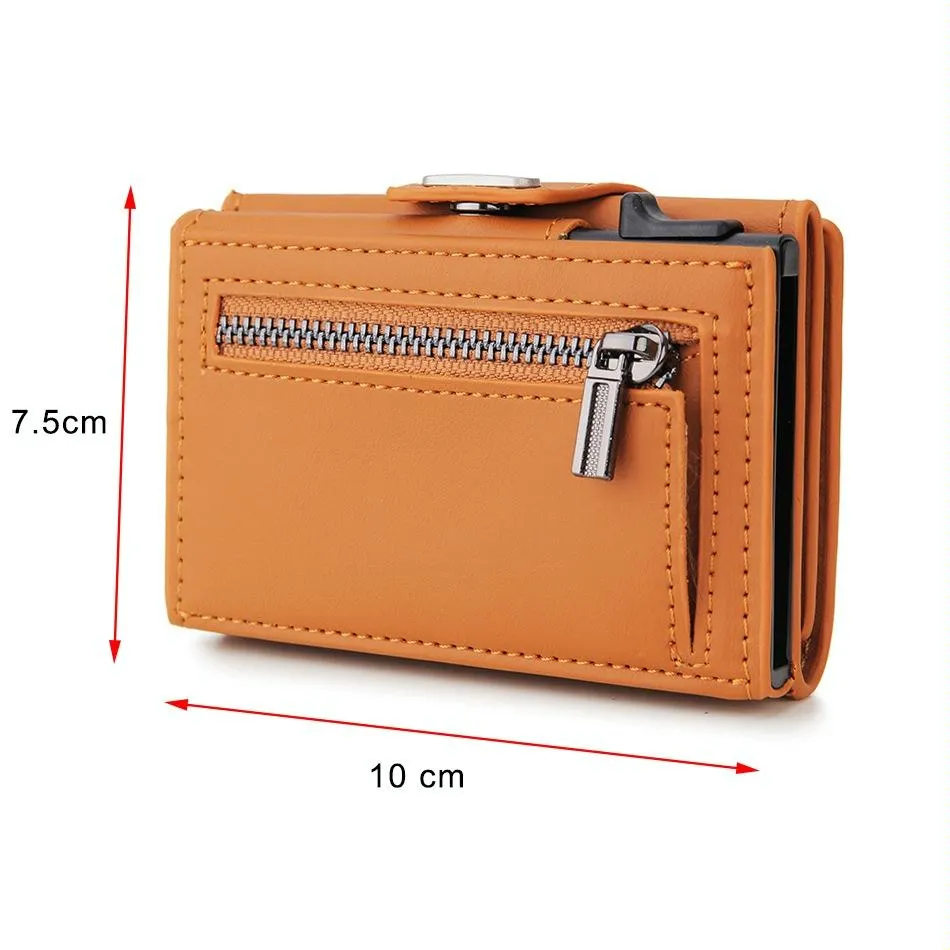 Carbon Fiber Rfid Zipper Card Holder - Sleek and Secure