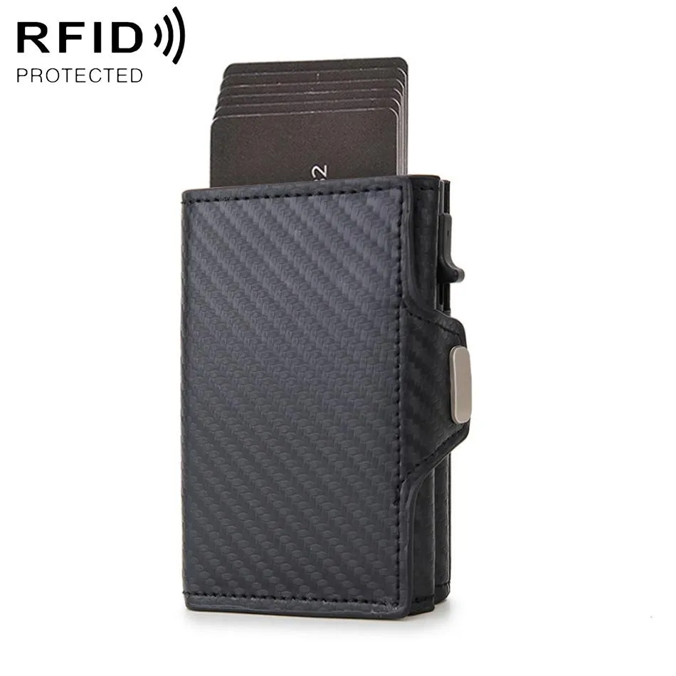 Carbon Fiber Rfid Zipper Card Holder - Sleek and Secure