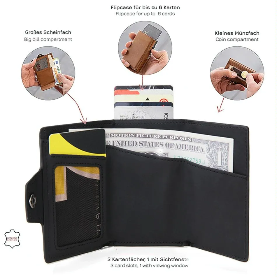Carbon Fiber Rfid Zipper Card Holder - Sleek and Secure