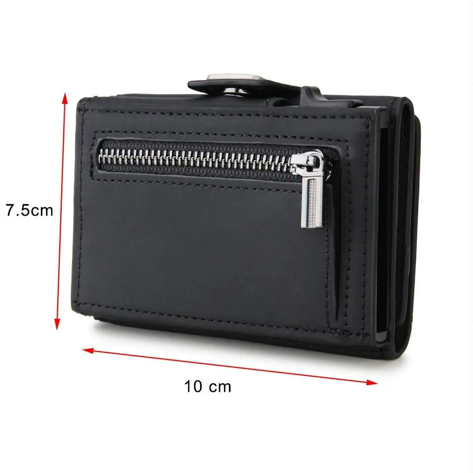 Carbon Fiber Rfid Zipper Card Holder - Sleek and Secure