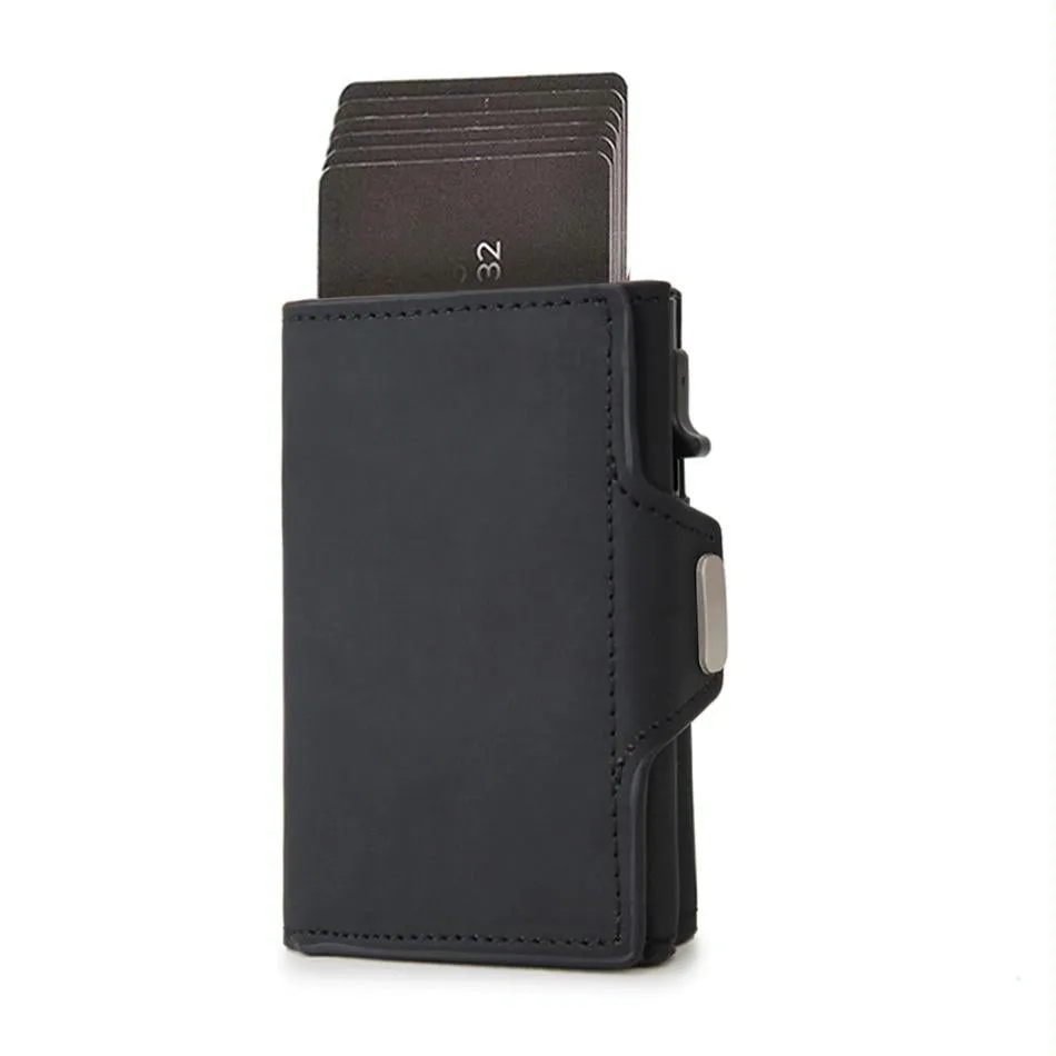 Carbon Fiber Rfid Zipper Card Holder - Sleek and Secure