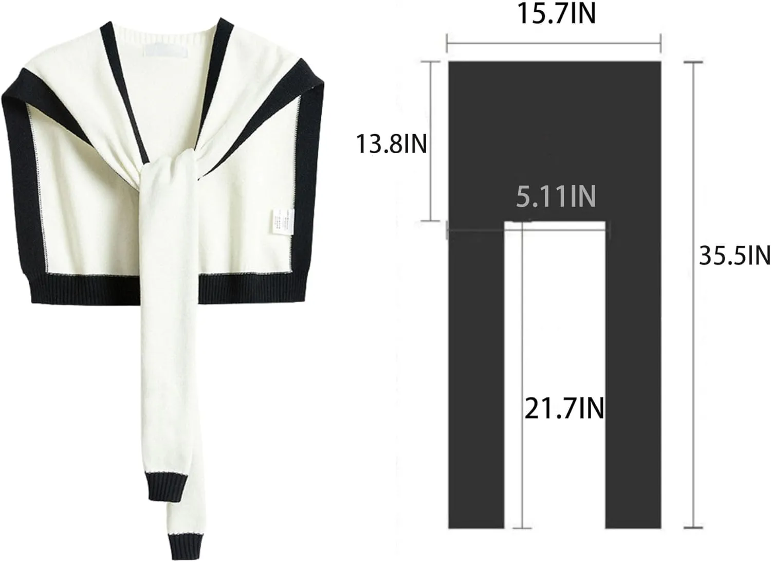 Chevara Womens Casual Y2K Shawl Wraps Knitted Tie Up Knotted Shoulder Cape Fashion Shawls Scarf Cape